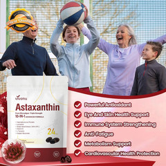 Astaxanthin Supplement 24mg Antioxidant Lycopene Grape Seed Vitamin E 120ct