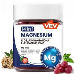 VEV 14-in-1 Magnesium Gummies Including Ashwagandha, L-Theanine, D3 & Zinc
