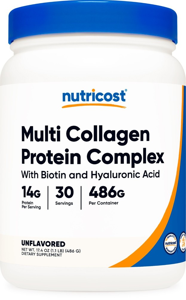 Nutricost Multi Collagen Protein Complex Powder (30 Servings) Unflavored