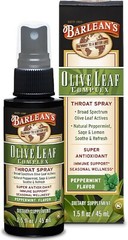 Barlean’s Fresh Olive Leaf Complex, Throat Spray, Soothing Peppermint Flavor