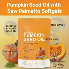 Pumpkin Seed Oil Saw Palmetto 3000 mg – Bladder Health, Immune Support 300 Pills