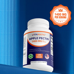 Vitamatic Apple Pectin 700 mg 120 Vegetarian Capsules – Dietary Fiber