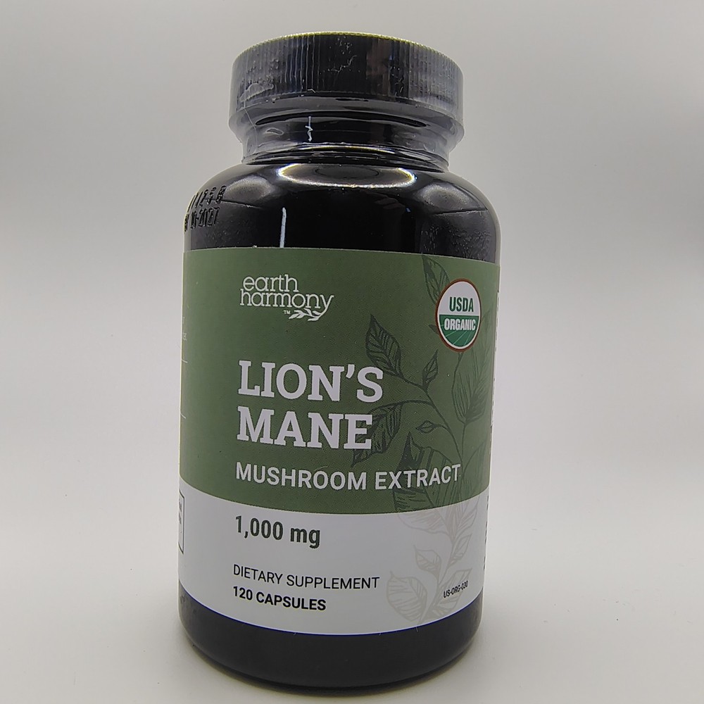 Earth Harmony Lion’s Mane Mushroom Medicinal herb – 120 Capsule (GHC-EH-LM-120)