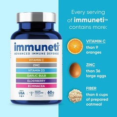 Immuneti Advanced Immune Support – Doctor Formulated 60 Count (Pack of 5)