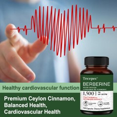 Berberine with Ceylon Cinnamon 1500mg Capsules Heart Health & Digestive Support