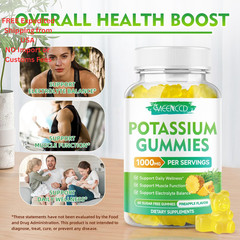 Potassium Citrate Gummies 1000mg, High Potency 60 Count (Pack of 2)