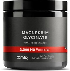 Magnesium Glycinate 3000mg 240Caps Buffered Chelate Magnesium Bisglycinate Toniq