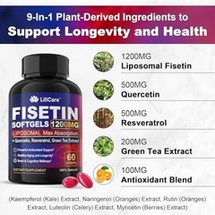 Fisetin with Quercetin Supplements 1200 mg per Serving,Hig…