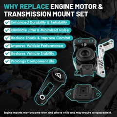 A7368 Engine Motor Mount & Transmission Mount Torque Strut Mount Set of 3 Fit…