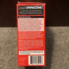 Urinozinc Prostate Plus Supplement Beta Sitosterol Saw Palmetto 60 Capsules