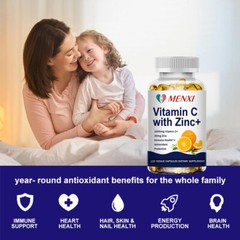 Vitamin C & Zinc Capsules 1000mg Complex Supplement Vegetarian Immune Booster