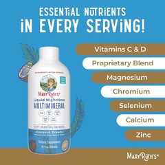 Mary Ruth’s Liquid Nighttime Multimineral, Coconut Dream , 22oz Exp:2027 SEALED