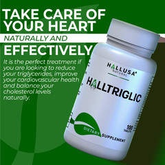 Hallusa Natural – Lower Triglycerides & Cholesterol – Heart Health – 100 Tablets