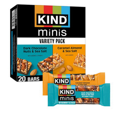 KIND Mini Snack Bars Variety Pack, Gluten Free, Low Sugar, Low Calorie Snacks, D