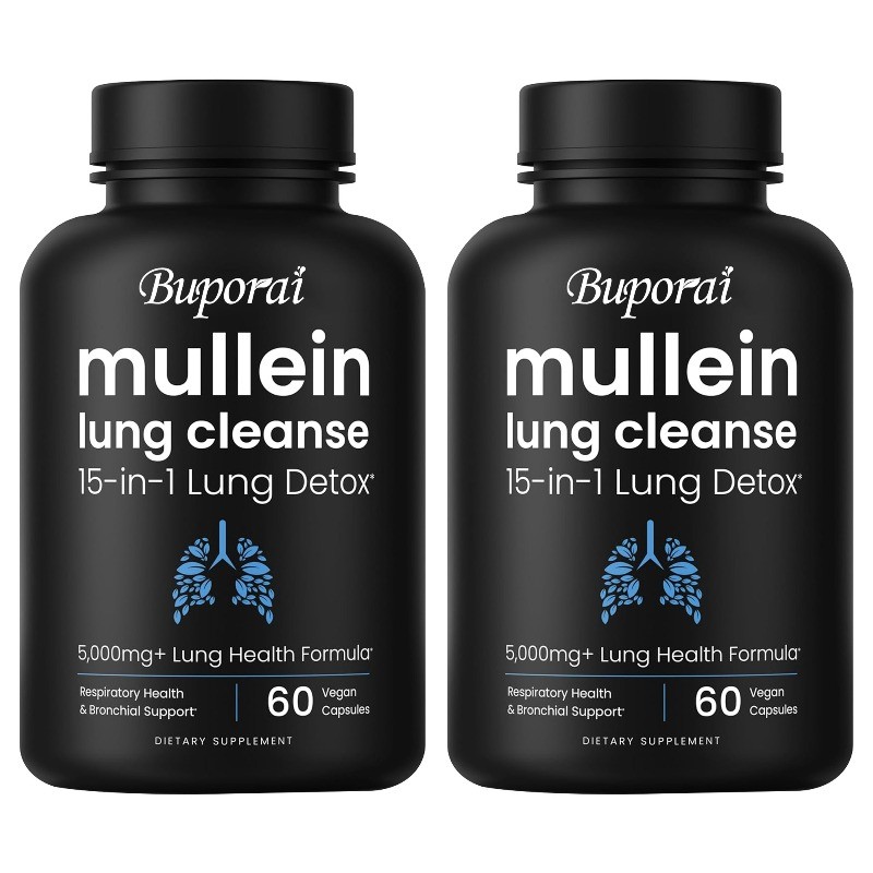 Mullein Leaf Extract 120pcs, Lung Cleanse & Detox, Support Respiratory Health