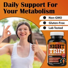Night Time Fat Burner for Weight Loss Support Appetite Suppressant, Carb Blocker