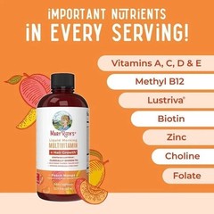 MARYRUTH’S Liquid Morning Multivitamin + Hair Growth, Peach Mango, 30oz. Ex.7/27