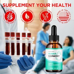 2pcs Sugar Harmony Drops,Advanced Blood Health Support Formula Droppers 60ml
