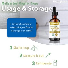 LIQUIDHEALTH USDA Organic Mullein Leaf Extract Drops for Lungs – Herbal Cleansin