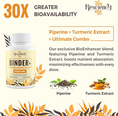 Detox Binder Supplement with Activated Charcoal & Clay – 180 Vegan Capsules