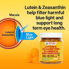 Doc Mila Lutein Zeaxanthin Gummies Eye Vitamins For Adults 50 Seniors Eye