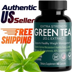 Extra Strength Green Tea 20:1 Extract, 6000 mg Strength, 140 Vegan Capsules