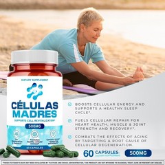 Natural Stem Cell Supplements 500mg – Anti-Aging, Longevity, Spirulina & Chlorel