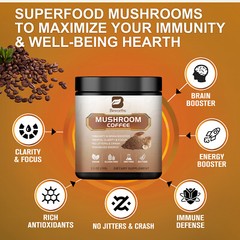 Mushroom Coffee-Organic Instant Coffee Mix with Reishi Cordyceps Lion Mane Chaga