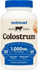 Nutricost Colostrum 1000mg, 120 Capsules – 120 Count (Pack of 1), Multicolor