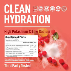Electrolytes Powder – Raspberry Lemonade Flavor 50 Servings – No Sugar Hydration