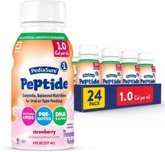 Pediasure peptide strawberry shake 1.0 8oz X 24 bottle Supplement formula 08/26