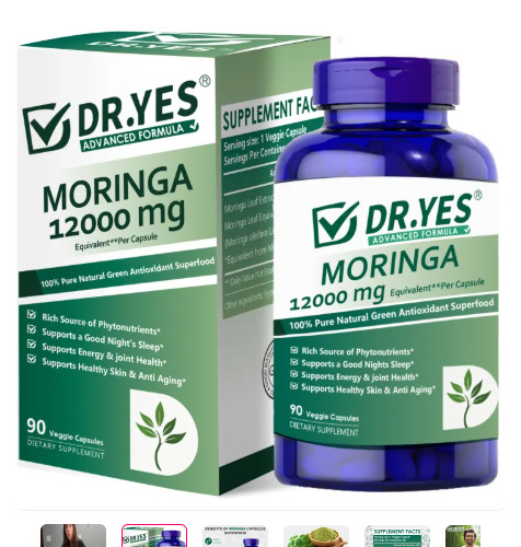 Moringa Capsules support good sleep, enhance energy and joint health 12000 mg