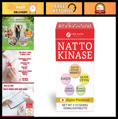 Nattokinase 4000FU Supplement – 240 Tablets, 250mg Each, Japanese Natto Extract