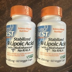 2 Pack! Stabilized R-Lipoic Acid , 200 mg, 60 Veggie Caps. 120 Total Exp 2/2026