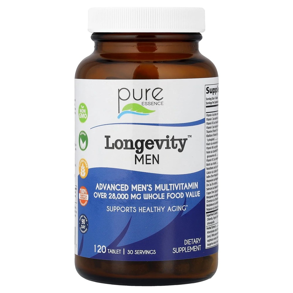 2 X Pure Essence, Longevity Men�, Advanced Men’s Multivitamin, 120 Tablet