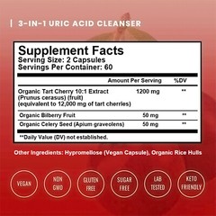 Tart Cherry Bilberry & Celery Seed – Uric Acid Cleanse, Kidney & Joint Health,