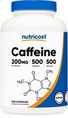 Caffeine Pills 200mg – Energy Boosting Supplement, 500 Capsules for Focus & Aler