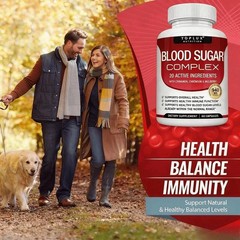 Blood Sugar Balance Complex,Toplux with 20 Herb & Vitamin Blend, Vegan, 60 Caps