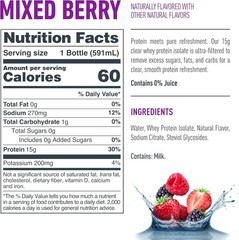 Refreshing Clear Protein Water with 15g Whey Isolate – Zero Sugar, 20 Fl Oz