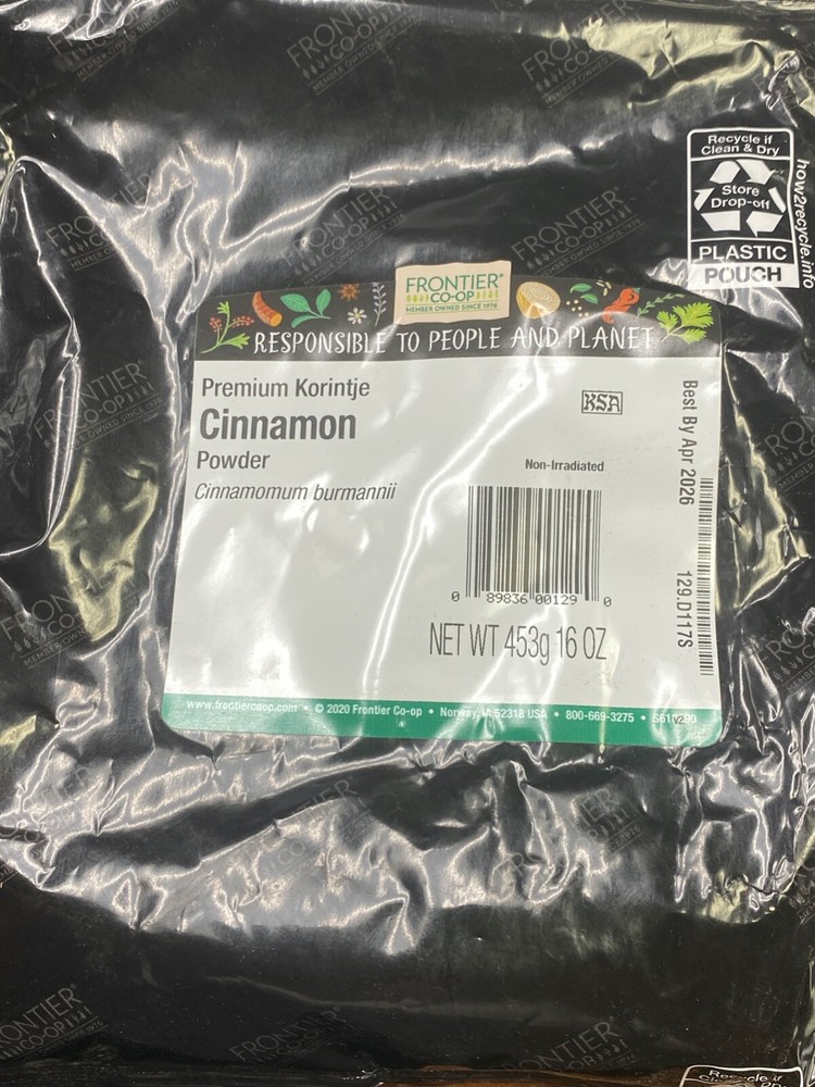Frontier Nat Prod Co-op, Cinnamon Ground Korintje A Grade Single Bulk Item,16 oz