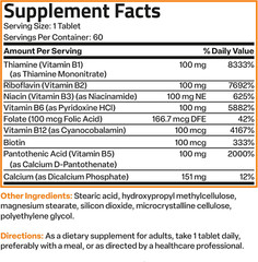 Vitamin B 100 Complex High Potency Sustained Release (Vitamin B1, B2, B3, B6, B9