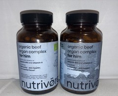 Lot Of 2- organic beef organ complex for HIM/ 90 Caps Each/ Damaged Outer Packag