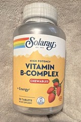 Solaray High Potency Vitamin B-Complex Chewables 50 Tablets Energy Strawberry