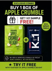 Pruvit KETO OS NAT Apple Crumble Delight Charged – 20 Pack | FREE K1 Sample