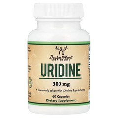 2 X Double Wood Supplements, Uridine, 300 mg, 60 Capsules