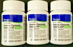 Perrigo Ferrous Gluconate 324mg Dietary Supplement 100ct -3 Pack Exp 03-2026