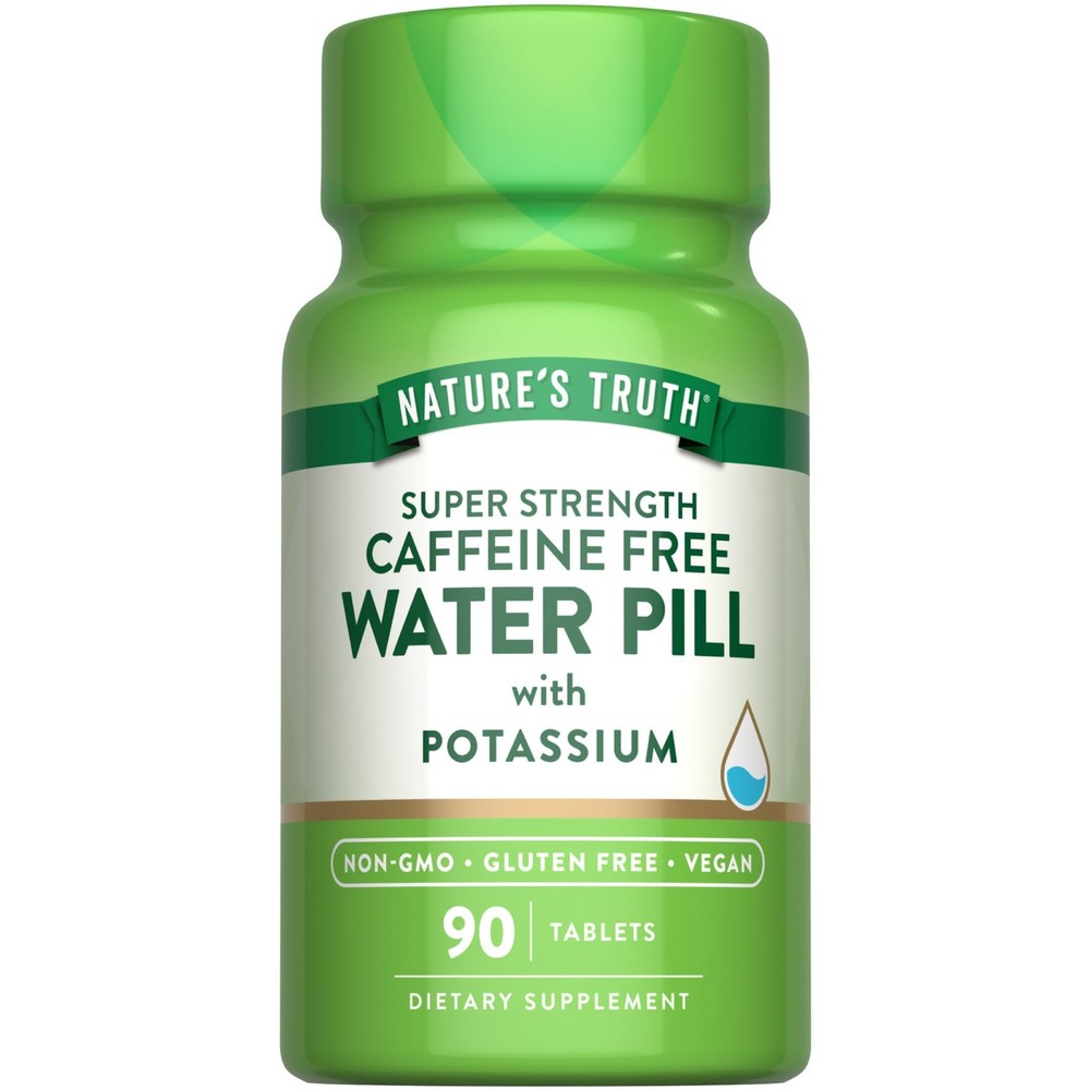 Super Strength Water Pill with Potassium | 90 Count | Caffeine Free | Vegan, …