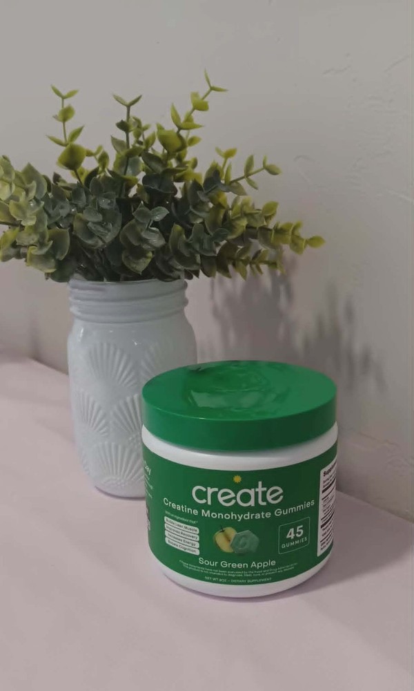 create – Creatine Monohydrate 45 Gummies Sour Green Apple-Dietary Supplement NEW