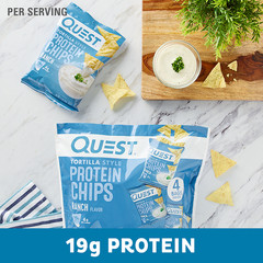 Quest Ranch Protein Chips Tortilla Style High Protein Snacks 8 ct 1.1 oz
