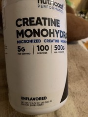 Nutricost Creatine Monohydrate – Unflavored – 500g Powder 100 Serving Exp 1/2028